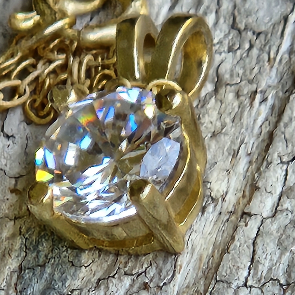Sterling Silver CZ Pendant Necklace